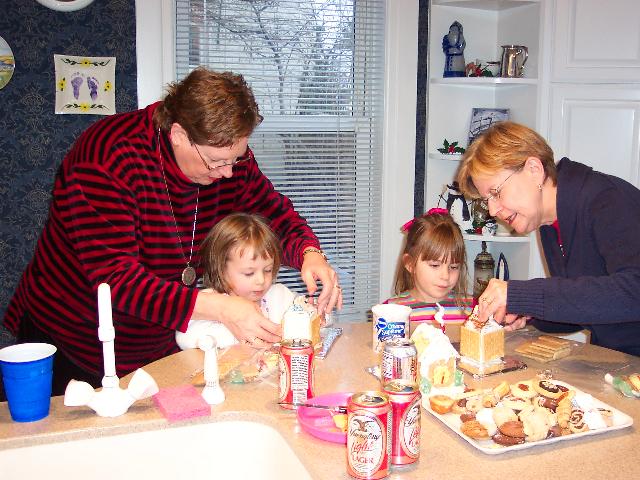Making gingerbread houses