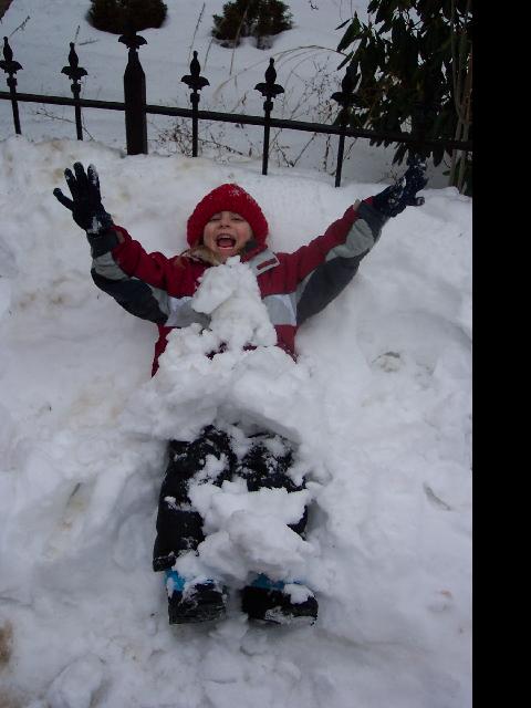 Buried in snow