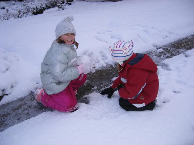 Playing in ice water