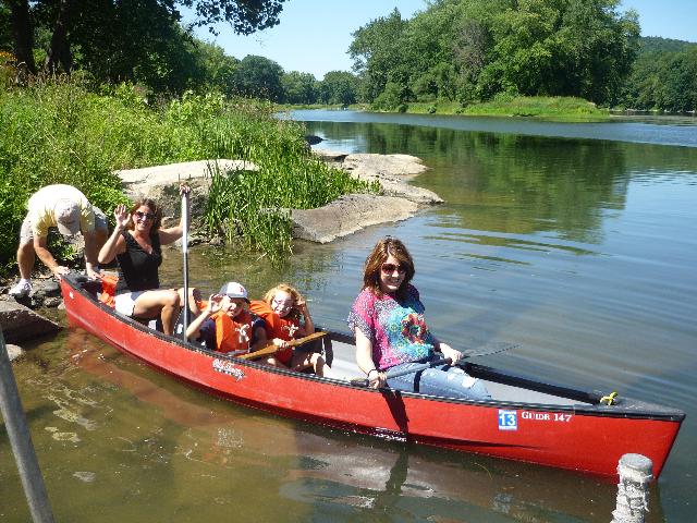 4 babies canoeing